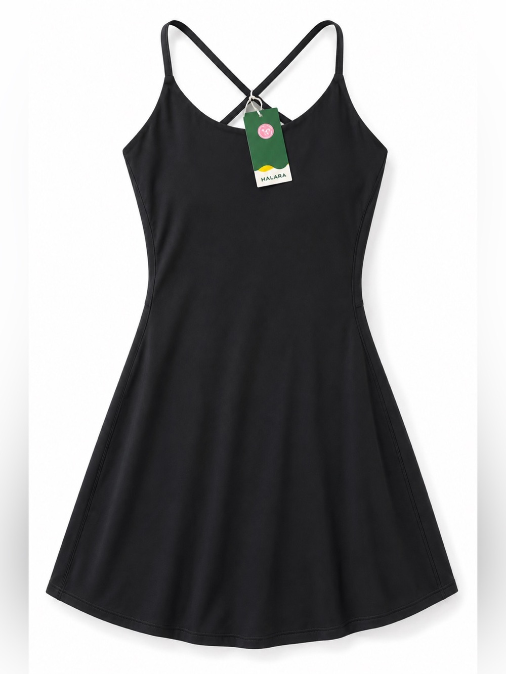 Halara SoftlyZero Plush Backless Active Dress Black Size Small NWT